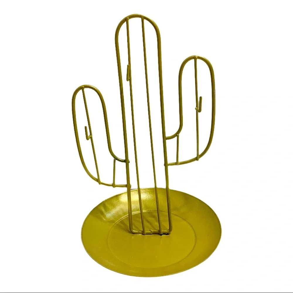Gold Metal Cactus Jewelry & Trinket Holder NWT